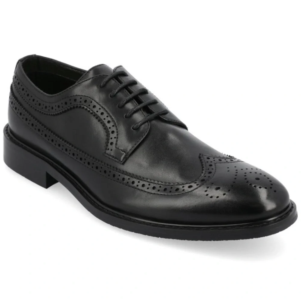 Vance Co. Gordy Tru Comfort Foam Wingtip Lace-up Dress Shoe, Black 10.5 new